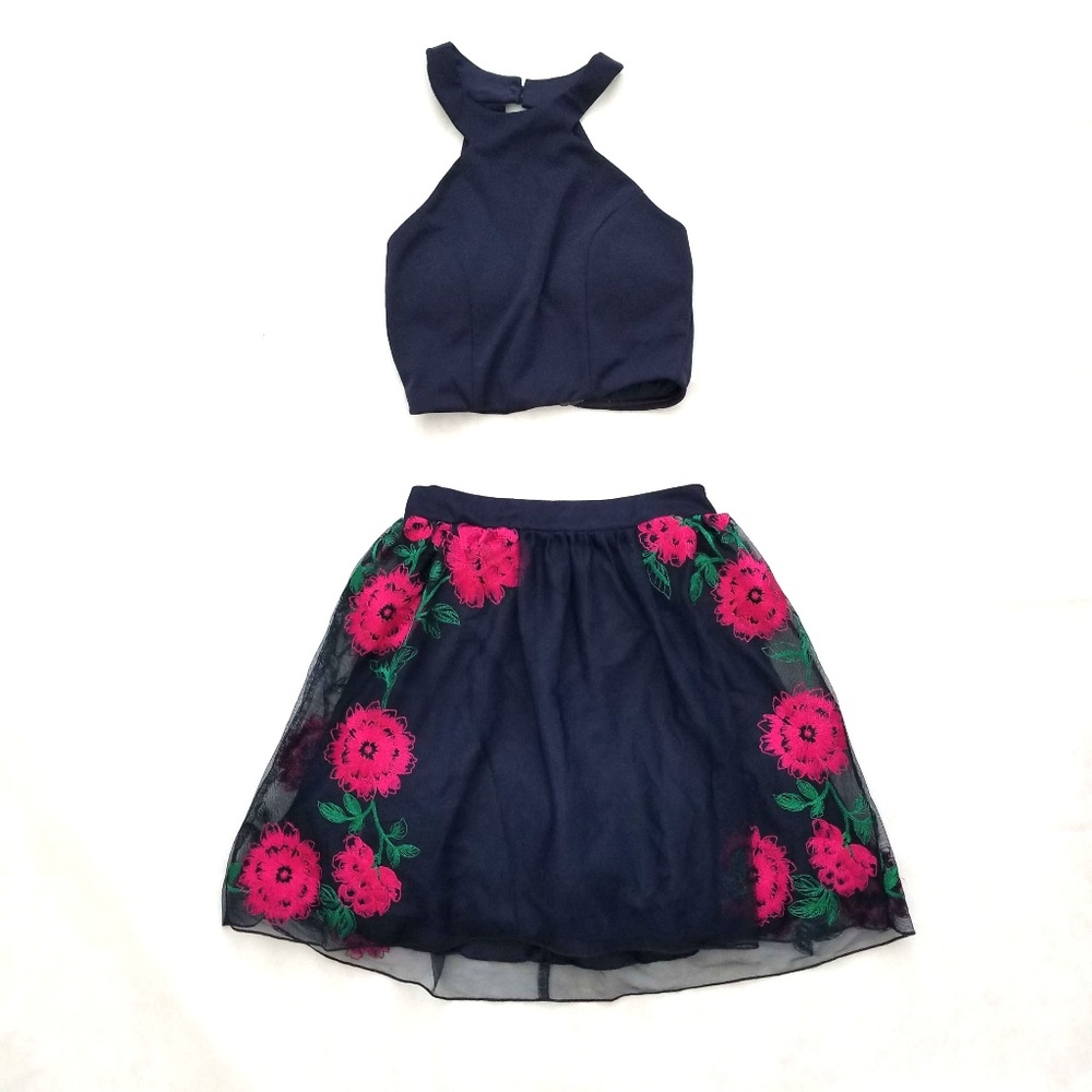 Speechless Navy Blue/Red 2pc Set Size 5 junior